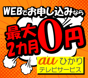 WEBでお申し込みなら最大2ヵ月0円 auひかり テレビサービス