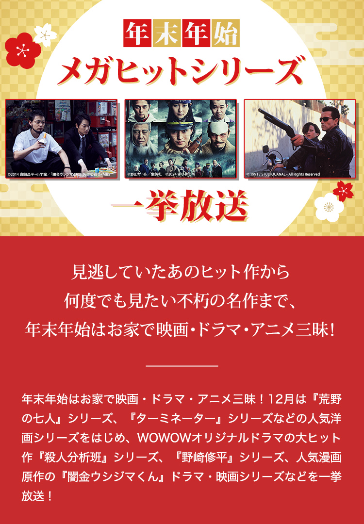 特設「年末年始メガヒットシリーズ一挙放送」