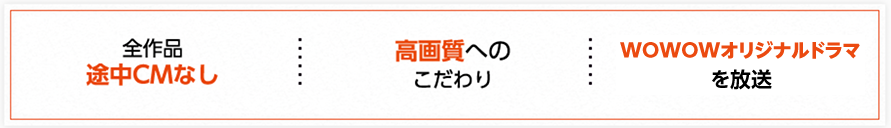 全作品途中CMなし 高品質へのこだわり　WOWOW製作ドラマも放送
